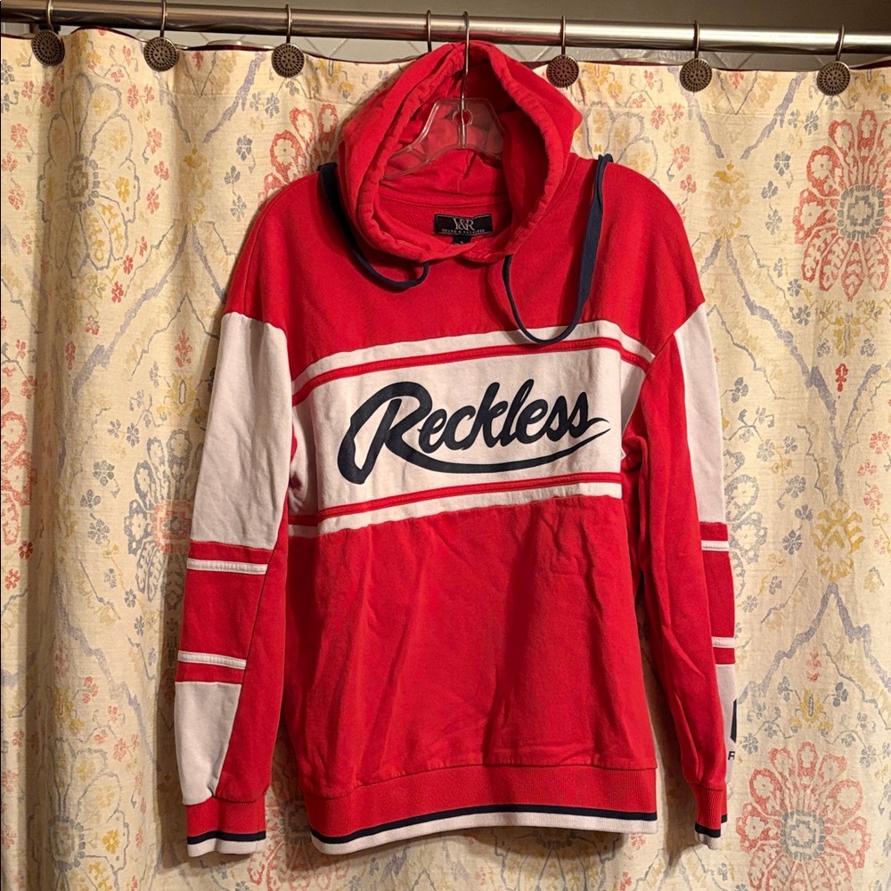 Young & Reckless Bold Red and White Hoodie